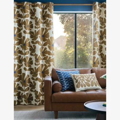 Marks & Spencer Orla Kiely Pure Cotton Sycamore Stripe Reversible Cushion Brown Mix