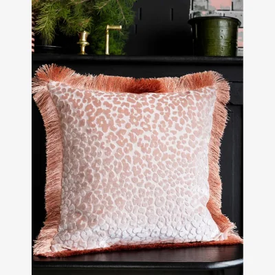 Marks & Spencer Rockett St George Leopard Love Velvet Cushion Pink