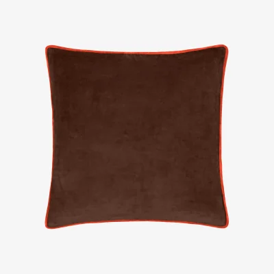 Marks & Spencer MADE Bailey Brushed Cotton Velvet Piped Cushion Brown Mix