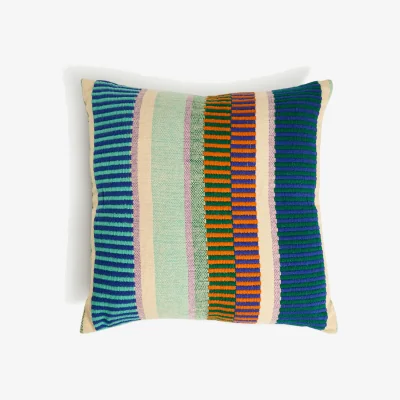 Marks & Spencer M&S Set of 2 Pure Cotton Modern Stripe Outdoor Cushions Multi