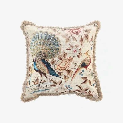 Marks & Spencer MM Linen Pure Cotton Milan Fringed Cushion Multi