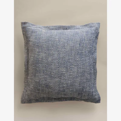 Marks & Spencer M&S Pure Cotton Herringbone Cushion Slate Blue