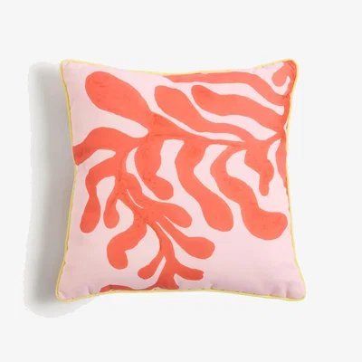 Marks & Spencer M&S Set of 2 Coral & Checked Outdoor Cushions - Pink Mix, Pink Mix