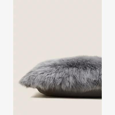 Marks & Spencer M&S Sheepskin Cushion - Light Grey, Light Grey,Rose,Charcoal