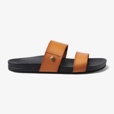 Marks & Spencer Reef Womens Cushion Vista Metallic Flat Sliders - 5 - Dark Tan, Dark Tan,Tan,Gold