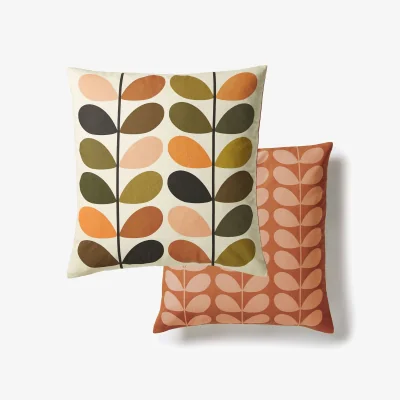 Marks & Spencer Orla Kiely Pure Cotton Multi Stem Cushion Orange Mix