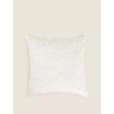 Marks & Spencer M&S Cut Velvet Spot Cushion - Silver Mix, Silver Mix