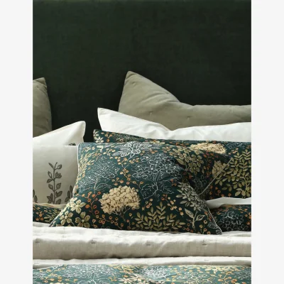 Marks & Spencer MM Linen Pure Cotton Limetta Cushion Green Mix