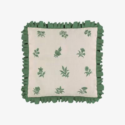 Marks & Spencer V&A Verdant Bouquet Frill Square Cushion Green Mix