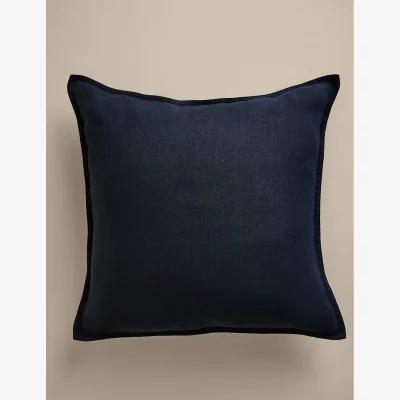 Marks & Spencer M&S Pure Linen Flange Trim Cushion Navy