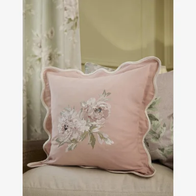 Marks & Spencer Sanderson Pure Cotton Adele Floral Embroidered Cushion Pink Mix