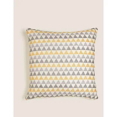 Marks & Spencer M&S Chenille Geometric Cushion - Duck Egg, Duck Egg,Natural Mix,Black Mix,Ochre,Red Mix,Pink Mix