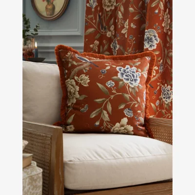 Marks & Spencer Sanderson Chenille Porcelain Garden Cushion Brown Mix