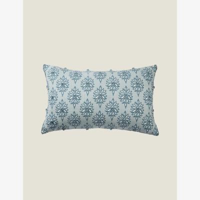 Marks & Spencer Laura Ashley Pure Cotton Gower Bolster Cushion - Light Blue, Light Blue