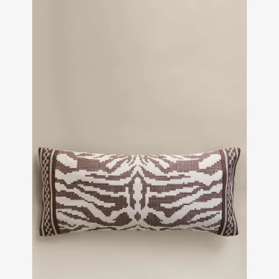 Marks & Spencer M&S Pure Cotton Abstract Embroidered Cushion Brown Mix