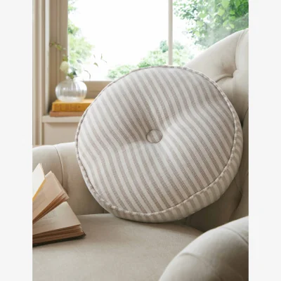 Marks & Spencer Laura Ashley Cornish Stripe Round Scatter Cushion Natural
