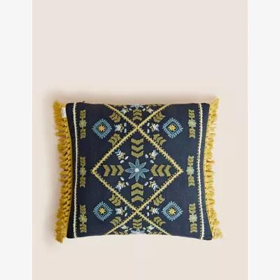 Marks & Spencer M&S X Fired Earth Acapulco Lozano Cotton Rich Cushion - Navy Mix, Navy Mix