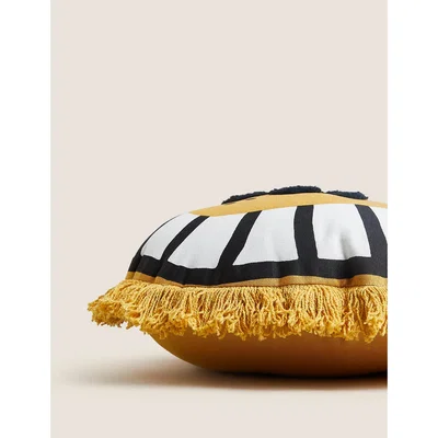 Marks & Spencer M&S Pure Cotton Lion Embroidered Cushion - Ochre, Ochre