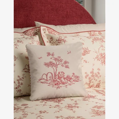 Marks & Spencer V&A Pure Cotton Velvet Chikan Cushion Cream Mix