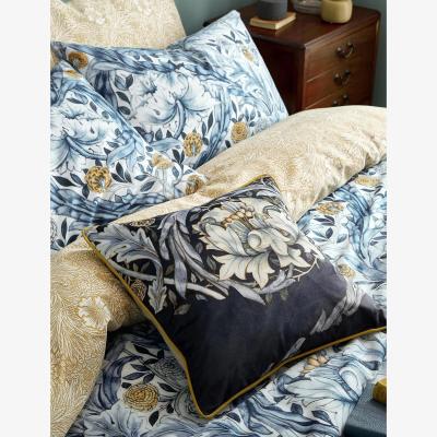 Marks & Spencer William Morris At Home Velvet African Marigold Piped Cushion - Blue Mix, Blue Mix