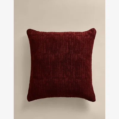 Marks & Spencer M&S Pure Cotton Chenille Jacquard Cushion Chestnut