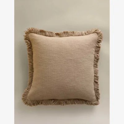 Marks & Spencer M&S Pure Cotton Textured Fringe Cushion Natural