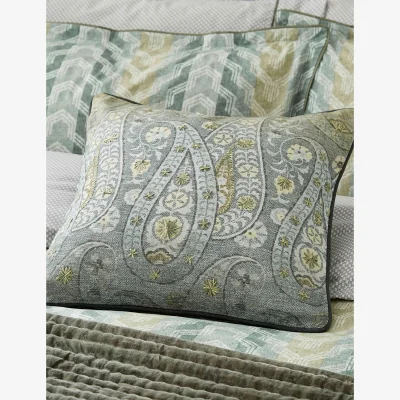 Marks & Spencer Bedeck of Belfast Reya / Emira Pure Cotton Paisley Cushion Blue Mix