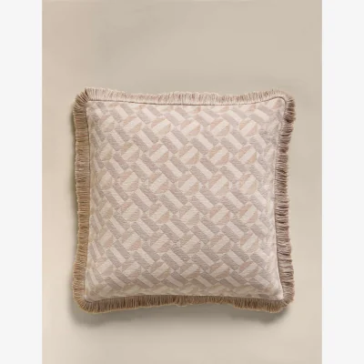 Marks & Spencer M&S Chenille Geometric Tile Cushion Biscuit