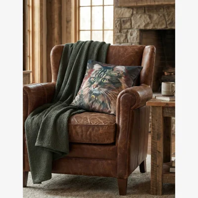 Marks & Spencer MM Linen Cat n Mouse Cushion Multi