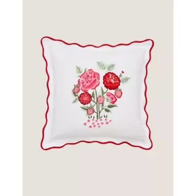 Marks & Spencer M&S Cath Kidston Pure Cotton Strawberry Garden Cushion - White Mix, White Mix