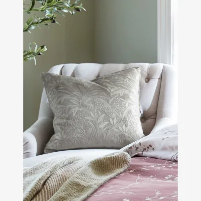 Marks & Spencer Laura Ashley Velvet Barley Embossed Cushion Grey