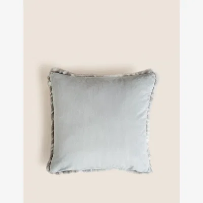 Marks & Spencer M&S Faux Fur Snow Leopard Cushion - Grey Mix, Grey Mix