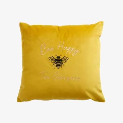 Marks & Spencer M&S Personalised Velvet Cushion - Dark Yellow, Dark Yellow,Navy,Blush