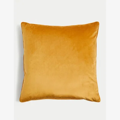 Marks & Spencer M&S Velvet Piped Large Cushion - Ochre, Ochre,Olive,Navy