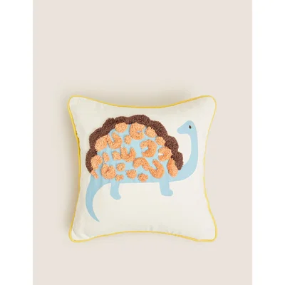 Marks & Spencer M&S Pure Cotton Kids Dinosaur Tufted Cushion - Multi, Multi