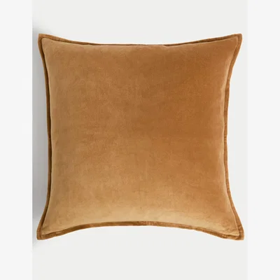 Marks & Spencer M&S Collection Pure Cotton Velvet Large Cushion - Dark Gold, Navy,Dark Gold,Dusty Green,Grey