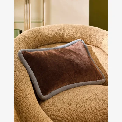Marks & Spencer MADE Velvet Huxley Cushion Grey Mix