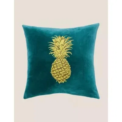 Marks & Spencer M&S Sanderson Velvet Paradesia Embroidered Cushion - Green Mix, Green Mix