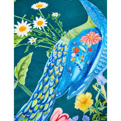 Marks & Spencer M&S  Velvet Peacock Embroidered Cushion - Multi, Multi
