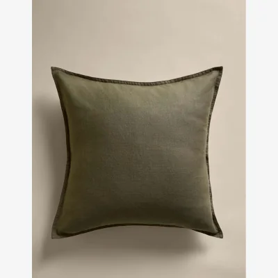 Marks & Spencer M&S Pure Linen Flange Trim Cushion Khaki