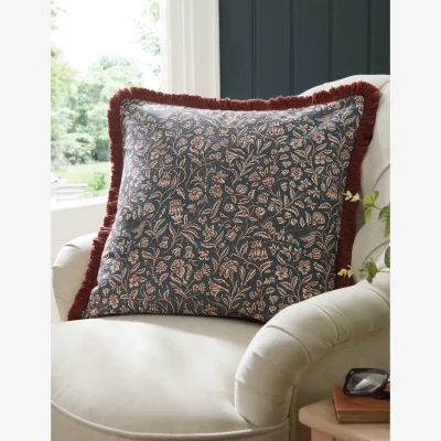 Marks & Spencer Laura Ashley Elmdon Cotton Square Cushion Blue Mix
