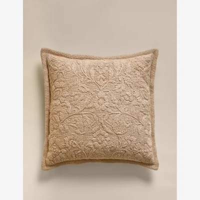 Marks & Spencer M&S Cotton Rich Floral Embroidered Cushion Biscuit