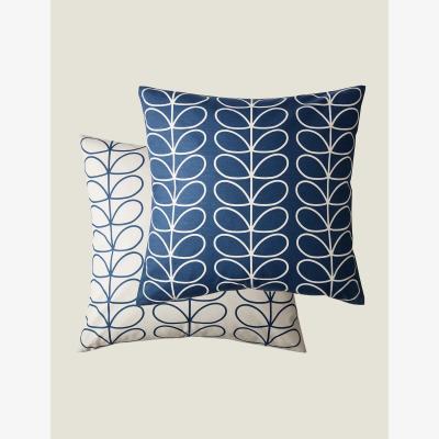 Marks & Spencer Orla Kiely Pure Cotton Linear Stem Cushion - Blue, Blue,Light Grey