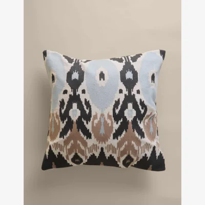 Marks & Spencer M&S Pure Cotton Embroidered Ikat Cushion Grey Mix