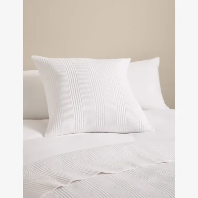 Marks & Spencer M&S Cotton with Linen Ribbed Large Decorative Cushion White