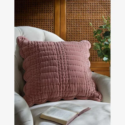 Marks & Spencer Laura Ashley Velvet Scalloped Cushion Light Pink