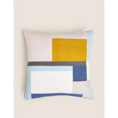 Marks & Spencer M&S Colour Block Embroidered Cushion - Multi, Multi