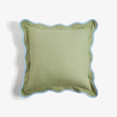 Marks & Spencer M&S Pure Cotton Scallop Trim Cushion - Green Mix, Green Mix,Navy Mix,Pink Mix