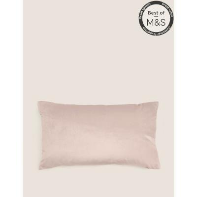 Marks & Spencer M&S Velvet Bolster Cushion - Latte, Latte,Light Grey,Duck Egg,Green,Soft Pink,Navy,Ochre,Emerald,Charcoal,Forest Green