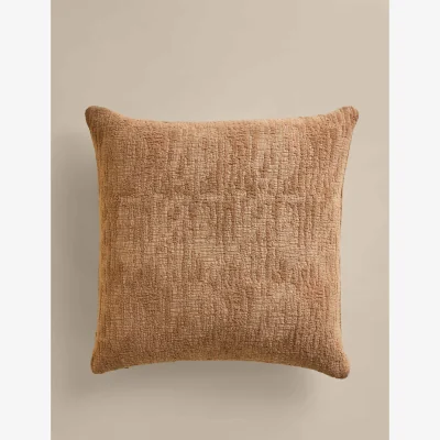 Marks & Spencer M&S Pure Cotton Chenille Jacquard Cushion Biscuit